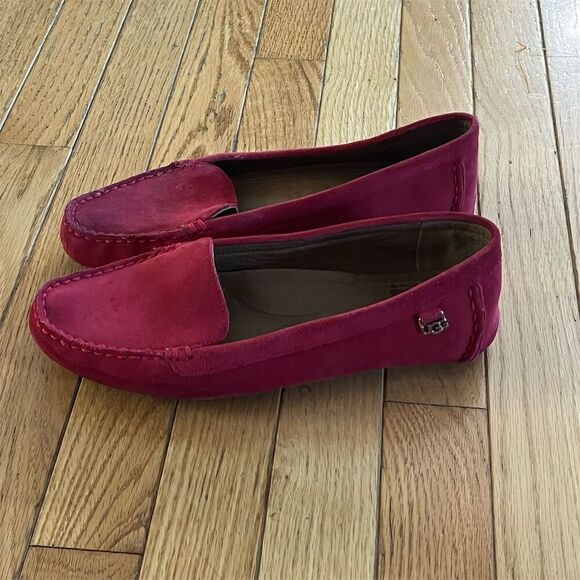 UGG Women's Suede Loafer Moccasins Red Size 9 Casual Flats - Picture 4 of 8